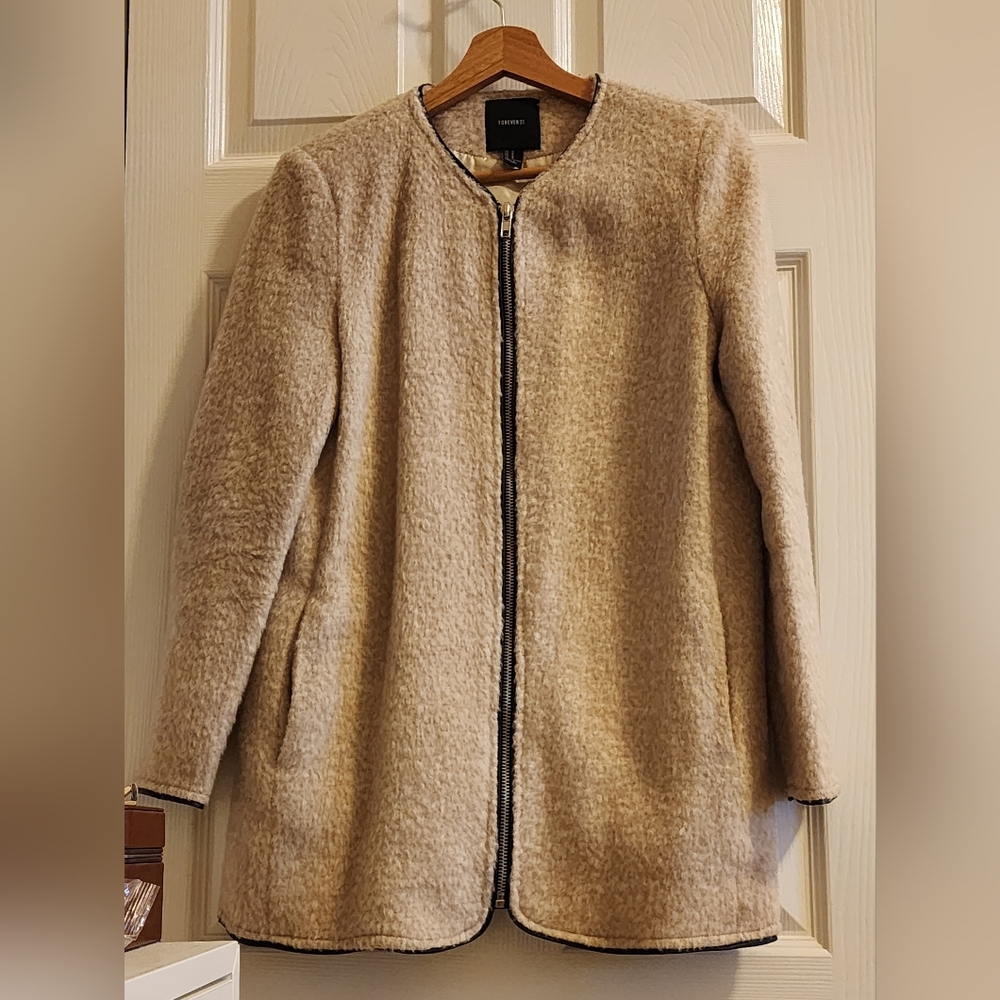 Forever 21 Women's Tan Teddy Jacket
